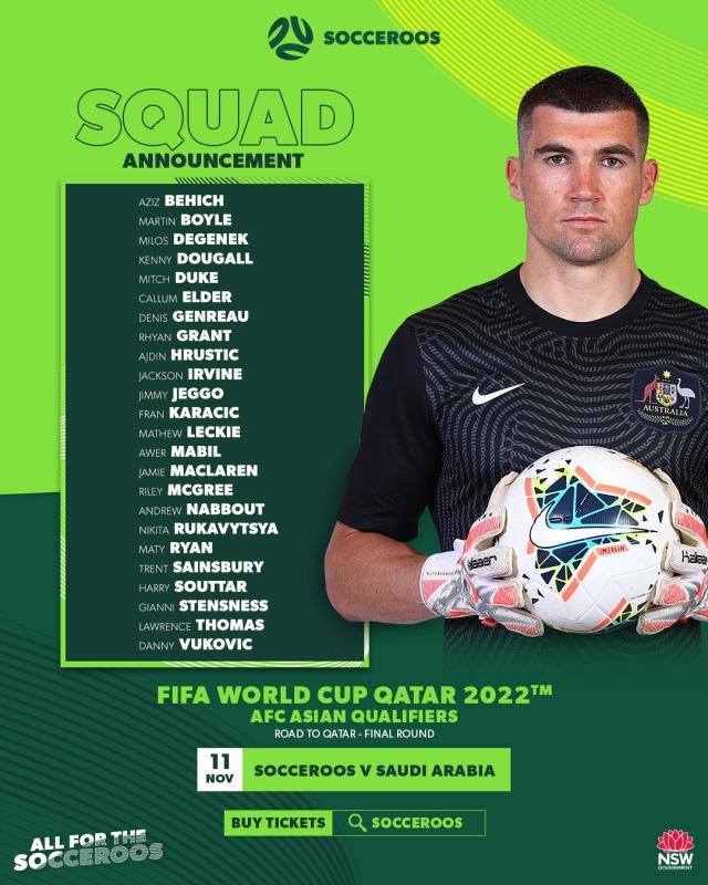 开云体育app官网-澳大利亚公布24人名单 四名本土球员回归穆伊落选